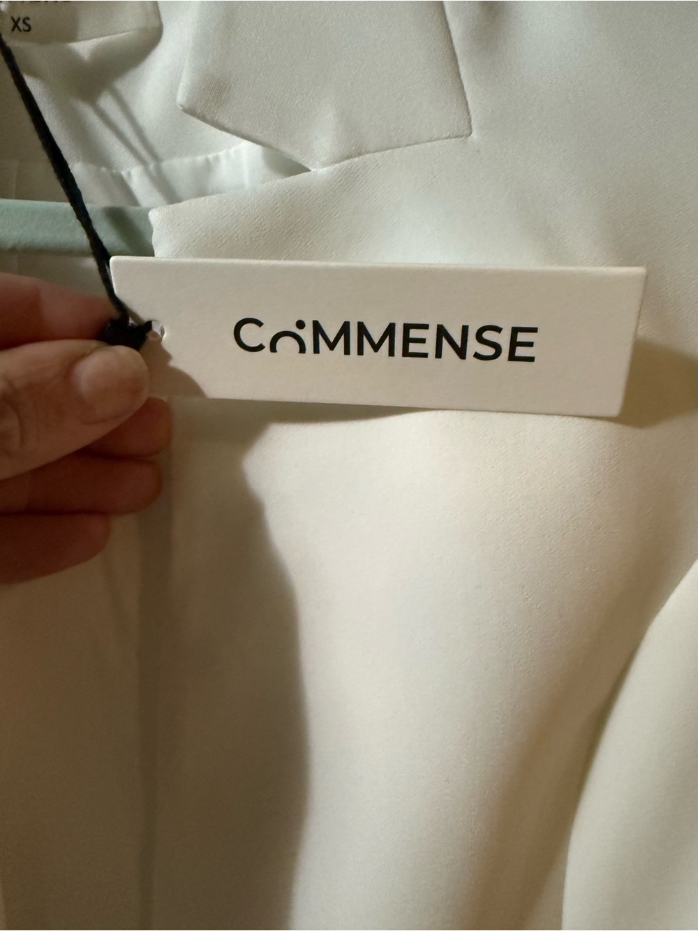 NWT Commense Buckle Detail Stand Collar Blazer White XS Structured Jacket - Picture 7 of 9
